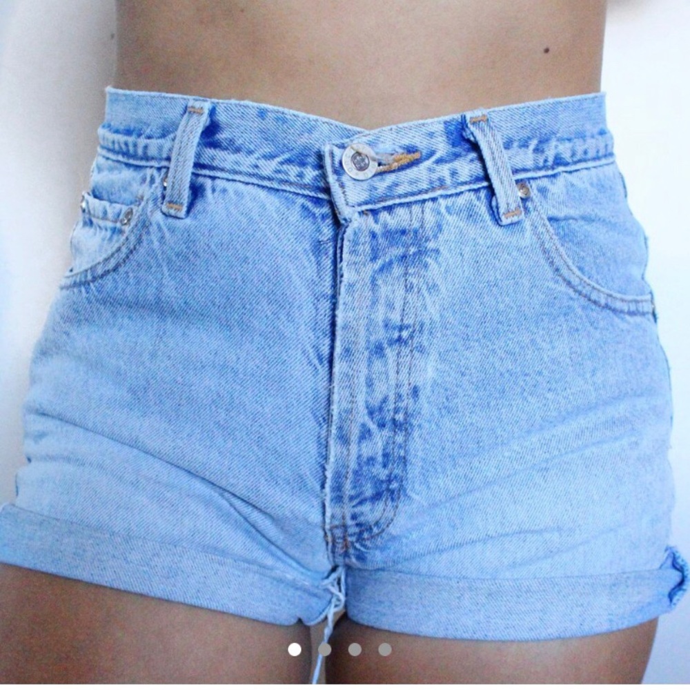 Vintage Anchor Blue High Waisted Shorts